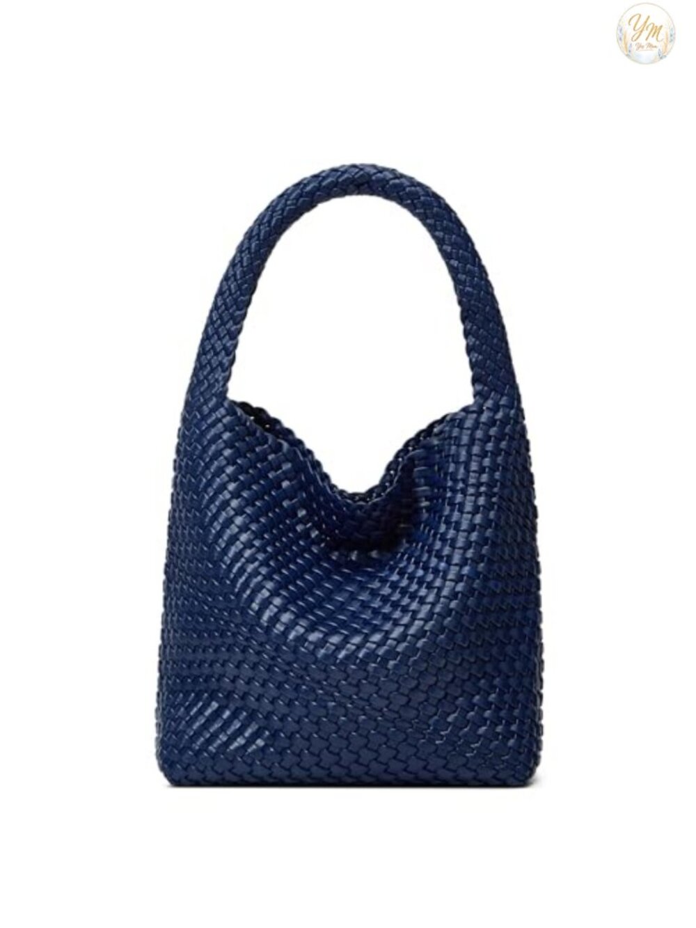 Handwoven Vegan Leather Tote Bag with Zippered Clutch Magnetic Closure